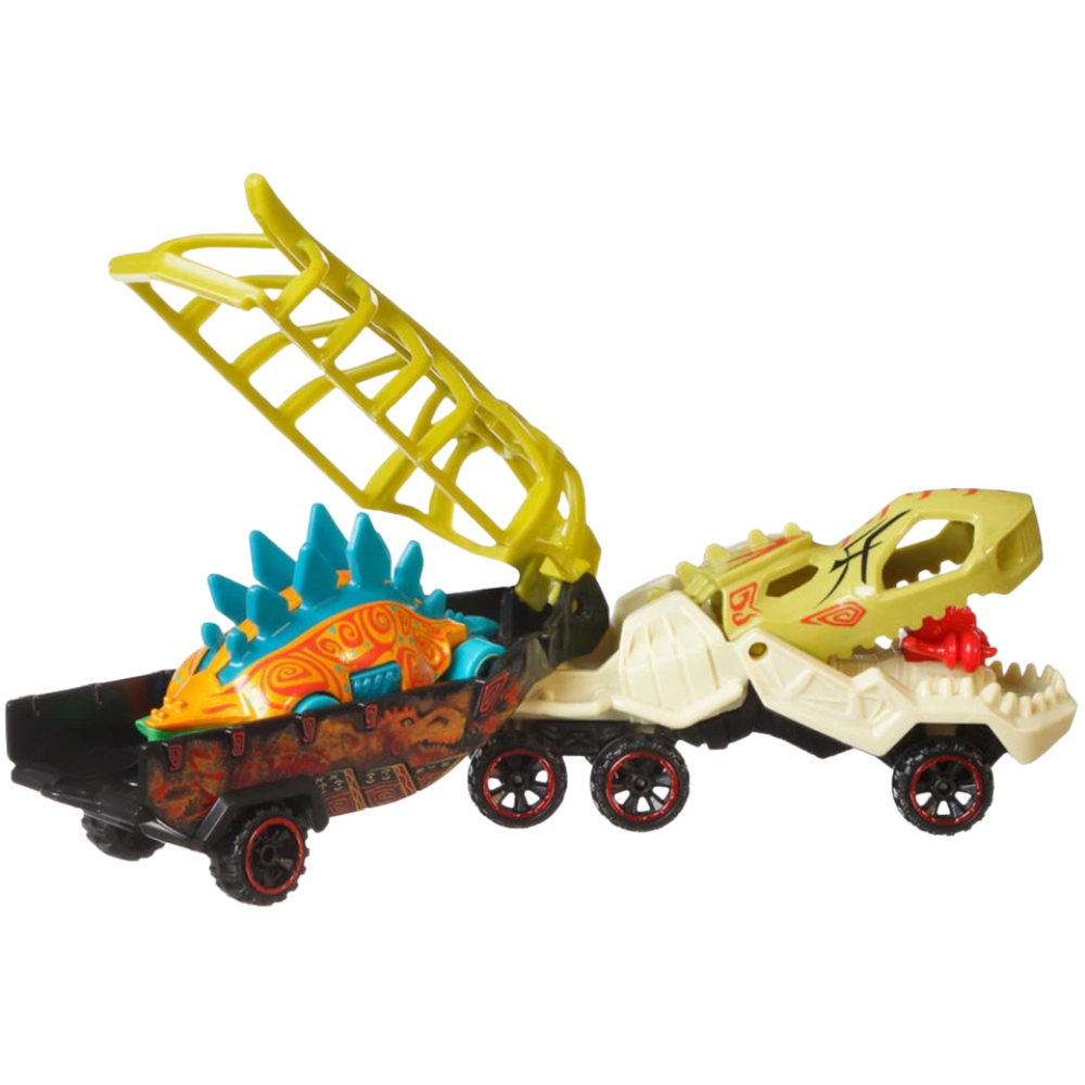 Hot Wheels Super Rigs Fossil Freight Truck with Dinosaur Car Mattel Collectible