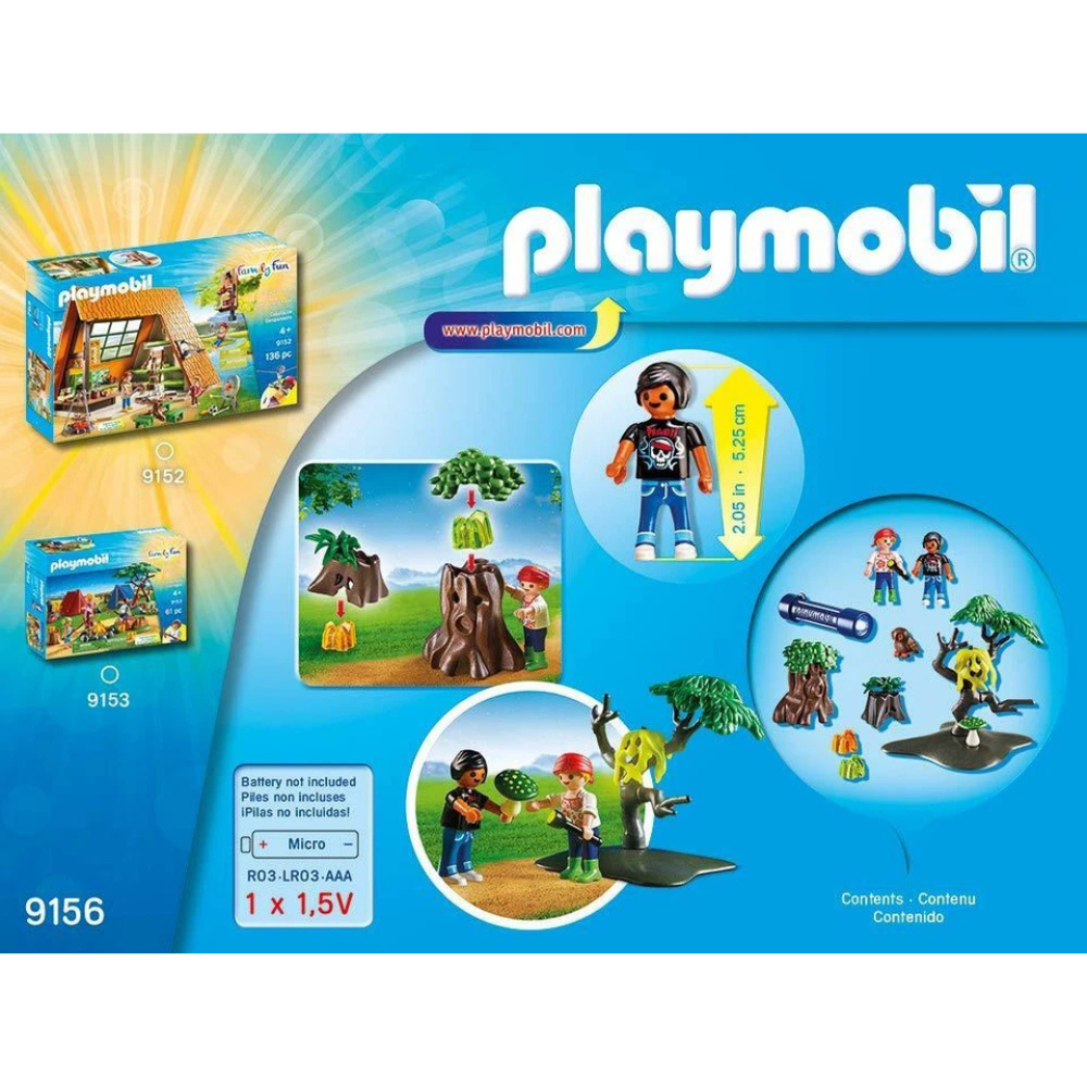 Playmobil 9156 Night Walk Playset Uv Flashlight Glow Trees Ghost Figures 2 Figures Ages 4+