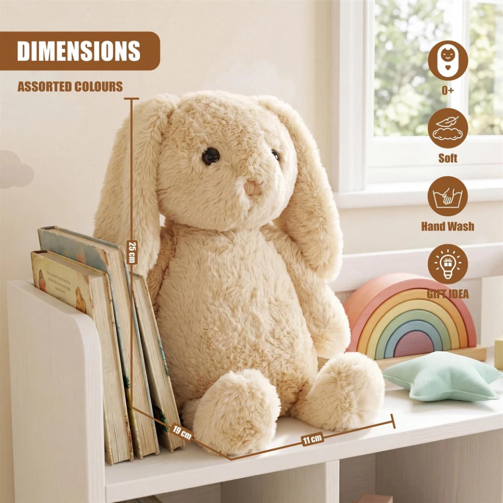 Stuffed Easter Bunny Plush Soft Rabbit Seated Super Cuddly Bunny Toy Pet for Kids & Home