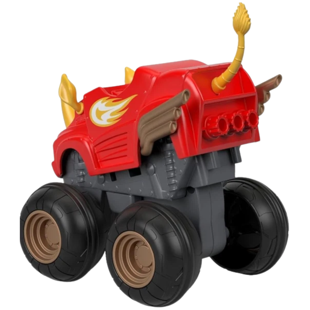 Blaze Monster Machines Rhino Slam Go Vehicle Fisher Price Red Monster Truck Racing Toy New