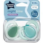 Tommee Tippee 6-Pack Night Glow Soothers 18 Months+, Orthodontic Silicone Dummies with Steriliser