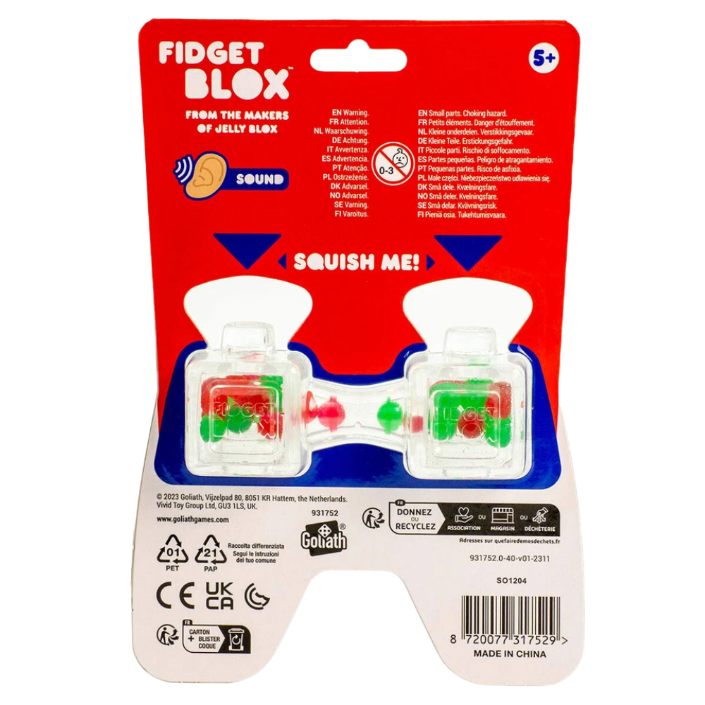 Fidget Blox Sort the Sensory Squishy Fidget Toy Colours Green & Red