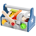 21-Piece Wooden Toolbox Toy Set for Children with Pretend Play Hammer, Spanner and Screwdriver