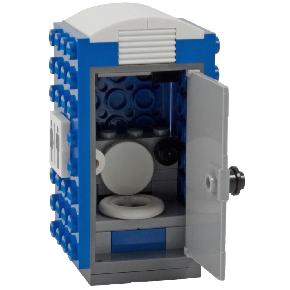 Lego Portable Loo Mobile Toilet Wc Custom Model Kit Made with Genuine Lego Bricks Minifigure Excluded