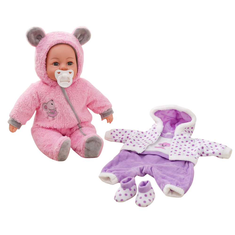 BiBi Doll 18" Soft Body Interactive Baby Doll or 2-Pack Doll Clothes Set Choose