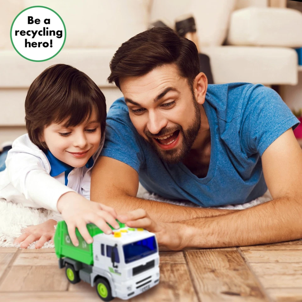 Abeec Recycling Truck Toy for Kids Educational Garbage Collection Vehicle Pretend Play Toy