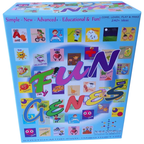 Fun Genes Wooden Building Blocks 40-Piece ABC Alphabet Numbers Shapes Educational Toy