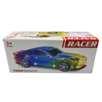 PEBBLE HUG Kids Electric Racer Car Toy LED Lights Sound Bump and Go Racing Car