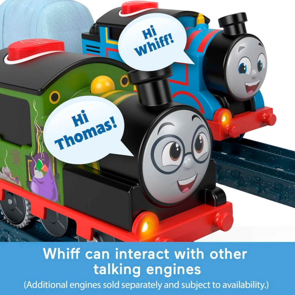 Thomas & Friends Talking Whiff Motorized Engine Train Set with 2 Cargo Cars