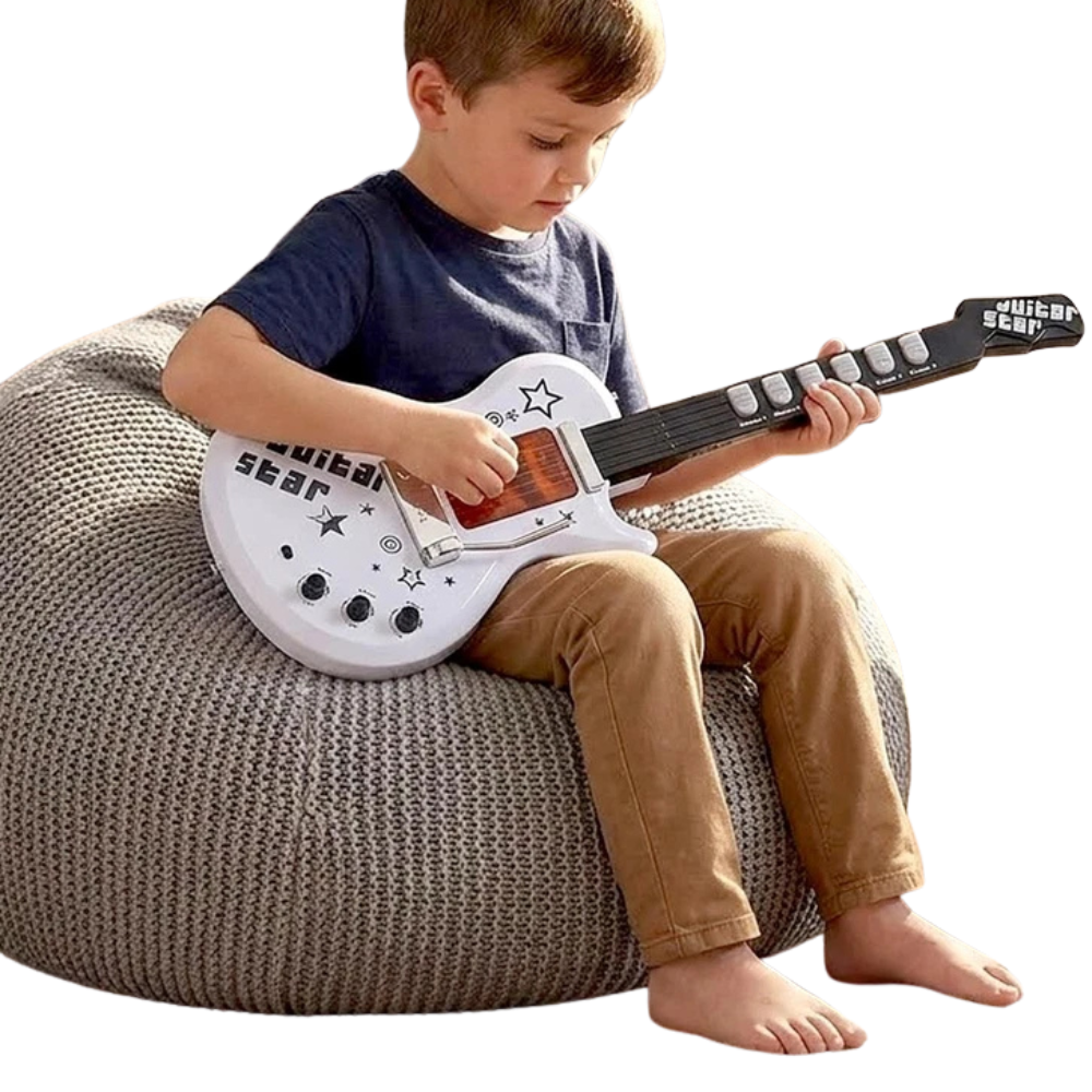 Kids Electric Guitar Amp & Microphone Stand Set Musical Toy Instrument Lights Sound Play