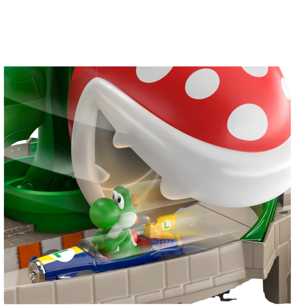Hot Wheels Mario Kart Piranha Plant Slide Track Set Yoshi 1:64 Vehicle Kids 5+ New
