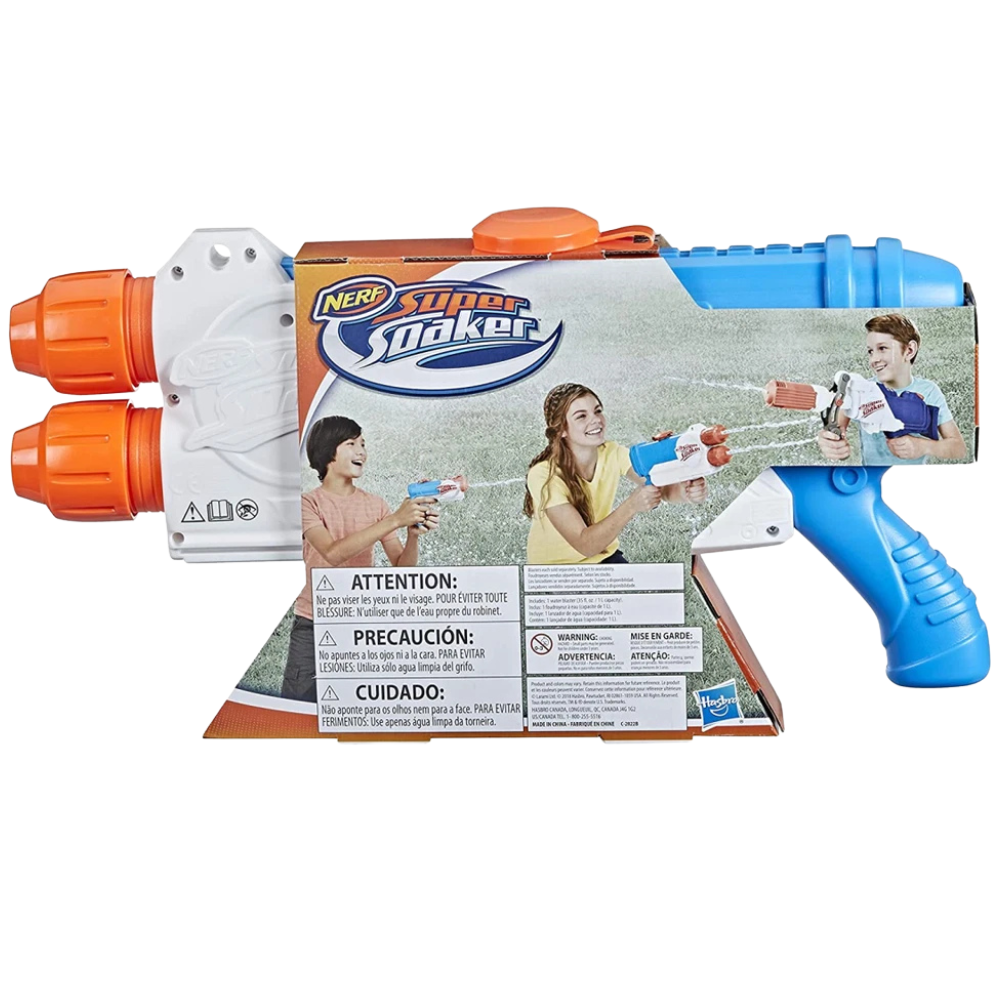 Nerf Super Soaker Barracuda Water Blaster Dual Barrel 1L Capacity Kids Outdoor Toy Fun Day