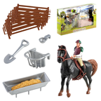 Horse Rider Playset with Accessories Stable Fences & Equestrian Farm Toy Set