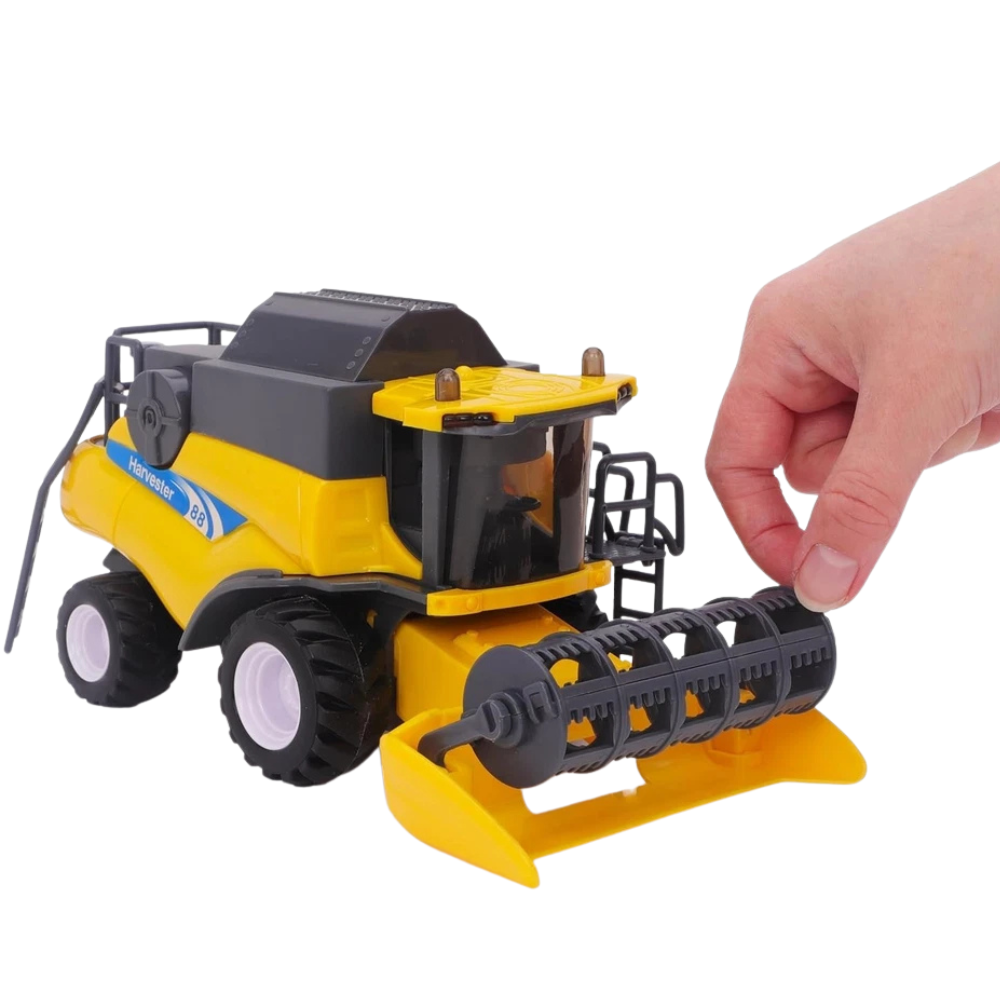Toyland 26cm 1:32 Scale Yellow Combine Harvester Friction Powered Farm Toy 3+