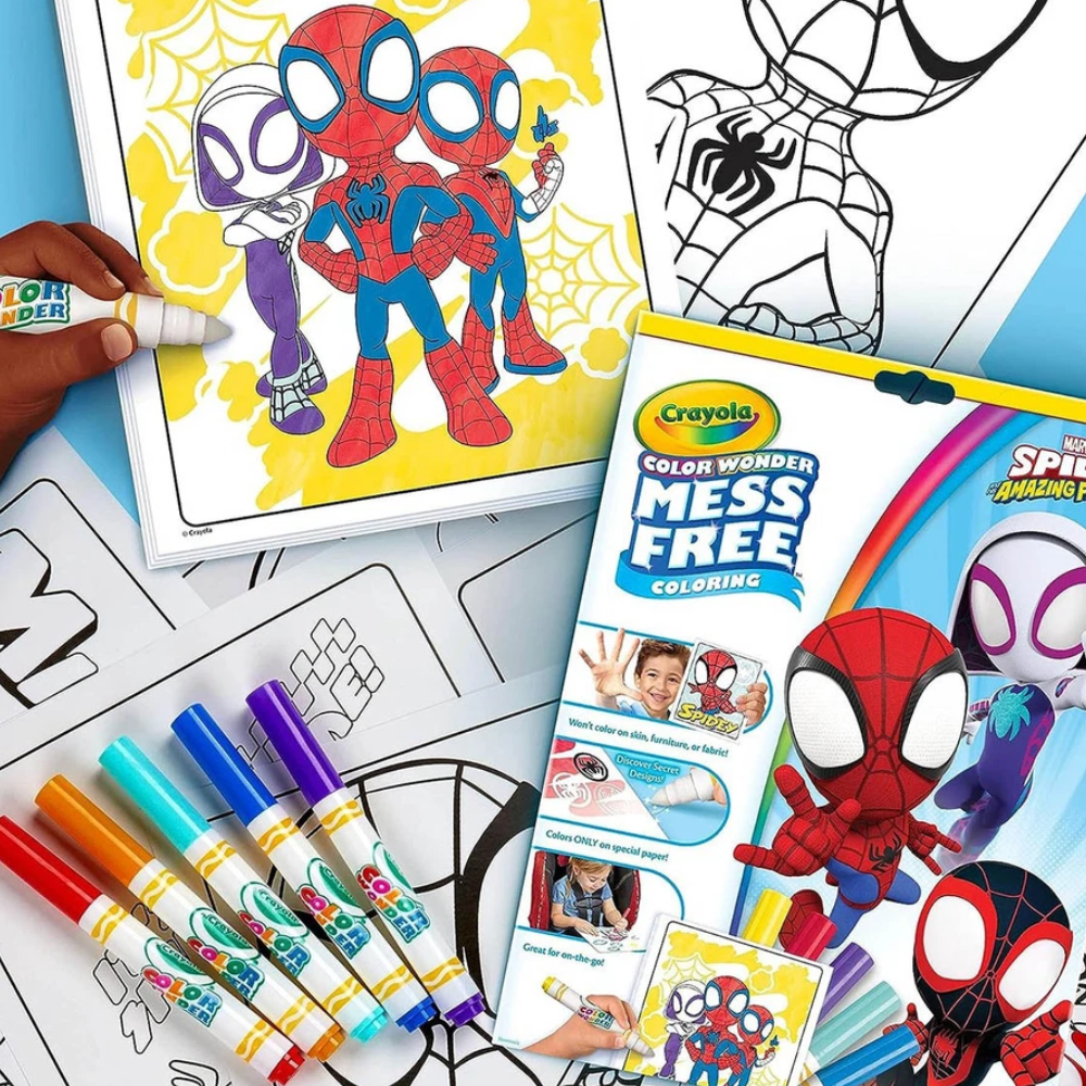 Crayola Spider-Man Color Wonder Mess-Free Colouring Set 18 Pages & Markers Activity Toy for Ages 3+
