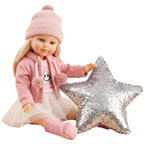 15" Fashion Doll Pink American Style Girl Rotatable Head Styling Hair BiBi Doll Toy 3+