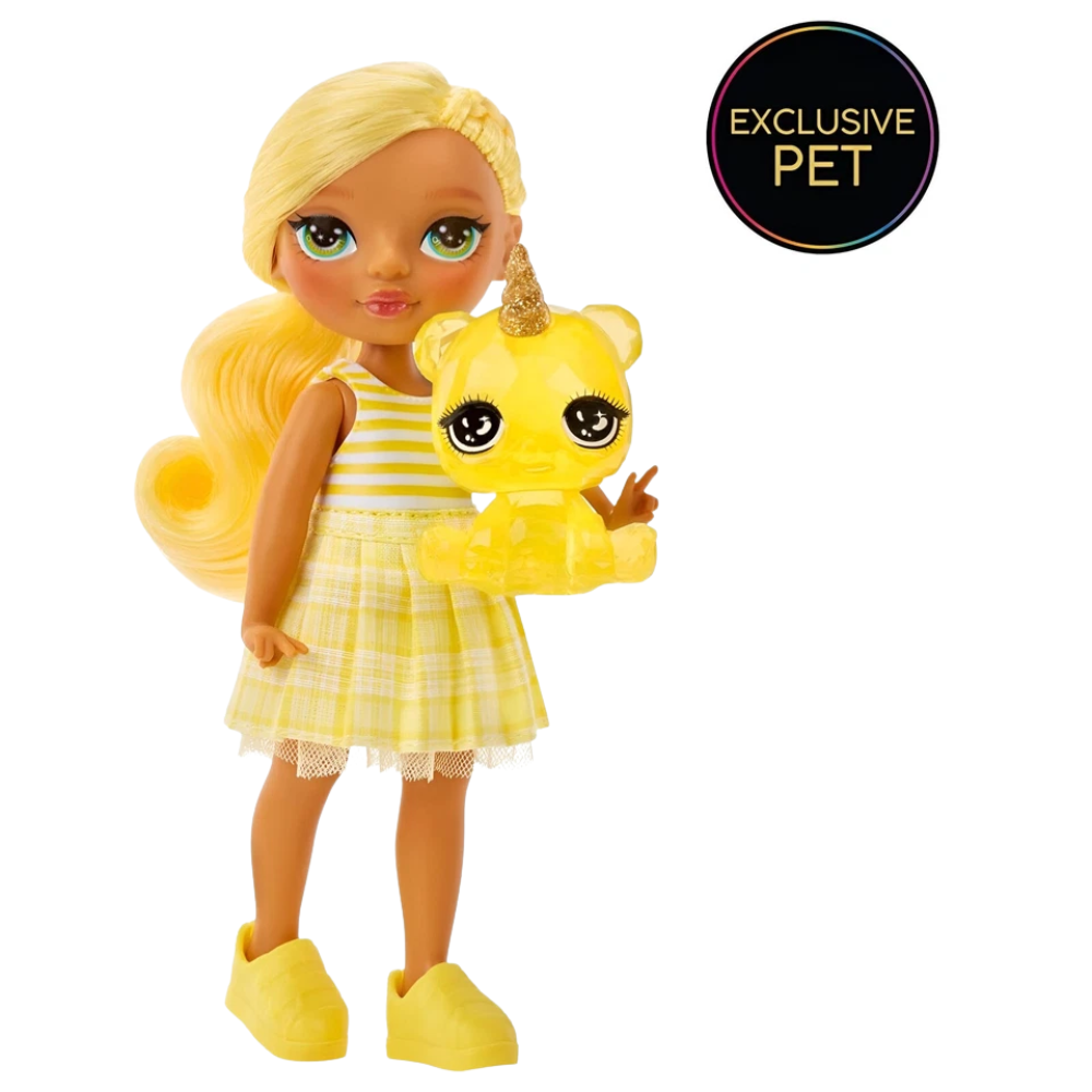 Rainbow High Littles Daisy Madison Doll with Yellow Outfit, Handbag and Magical Pet Bear