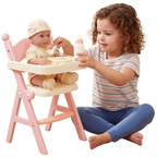 Bibi Doll Baby Doll with High Chair Feeding Accessories Pink Nursery Role Play Toy 3+ Kids