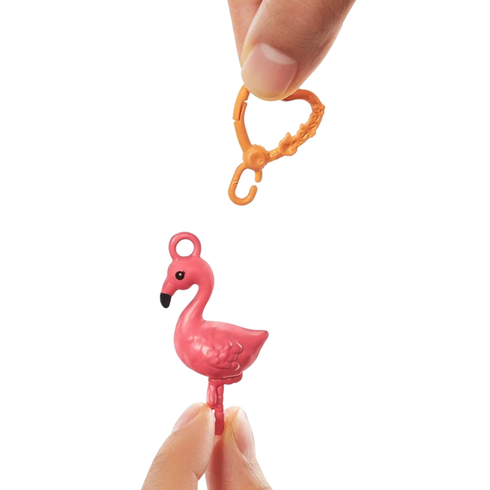 Barbie Club Chelsea Doll Playset Pink Flamingo Dress Kitty Pet Keychain Gjw30 Toy Set