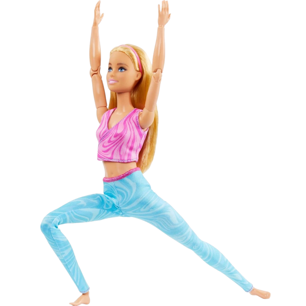 Barbie Made to Move Blonde Doll Top Yoga Pants Pink & Blue