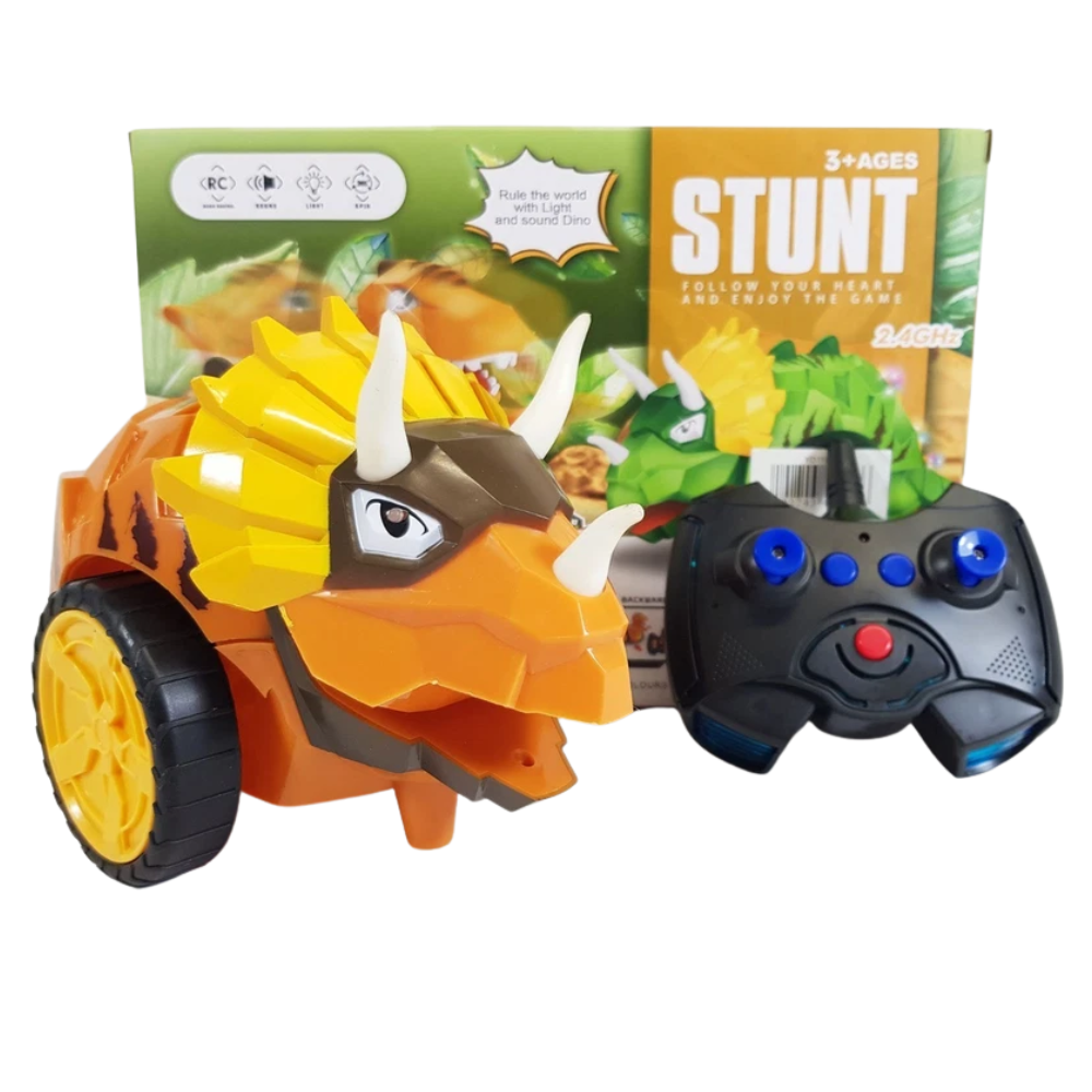 Dinosaur RC Car 2.4GHz Remote Control 360° Spin Light Sound Toy
