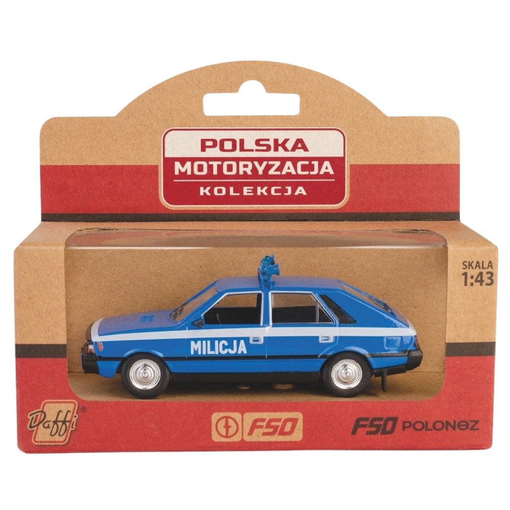 Daffi FSO Polonez Milicja Police Diecast Model Car Polish Classic Vehicle