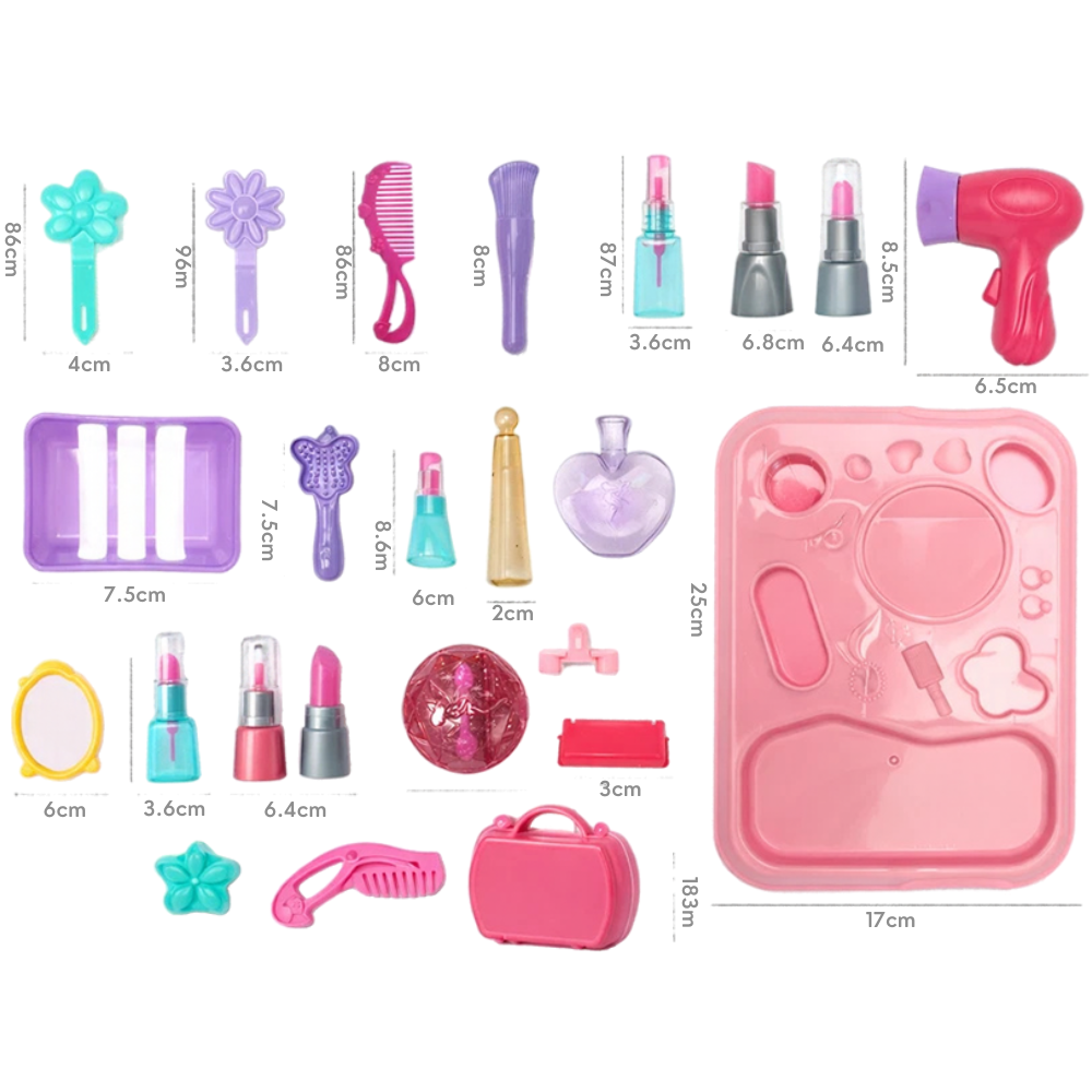 Girls Princess Pretend Makeup Set Kids Cosmetics Kit Dress-Up Beauty Toy Gift for Children