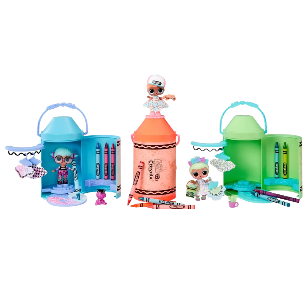 L.O.L. Surprise! Loves Crayola Colour Me Studio Doll with 4 Crayons and 20 Paper Fashions