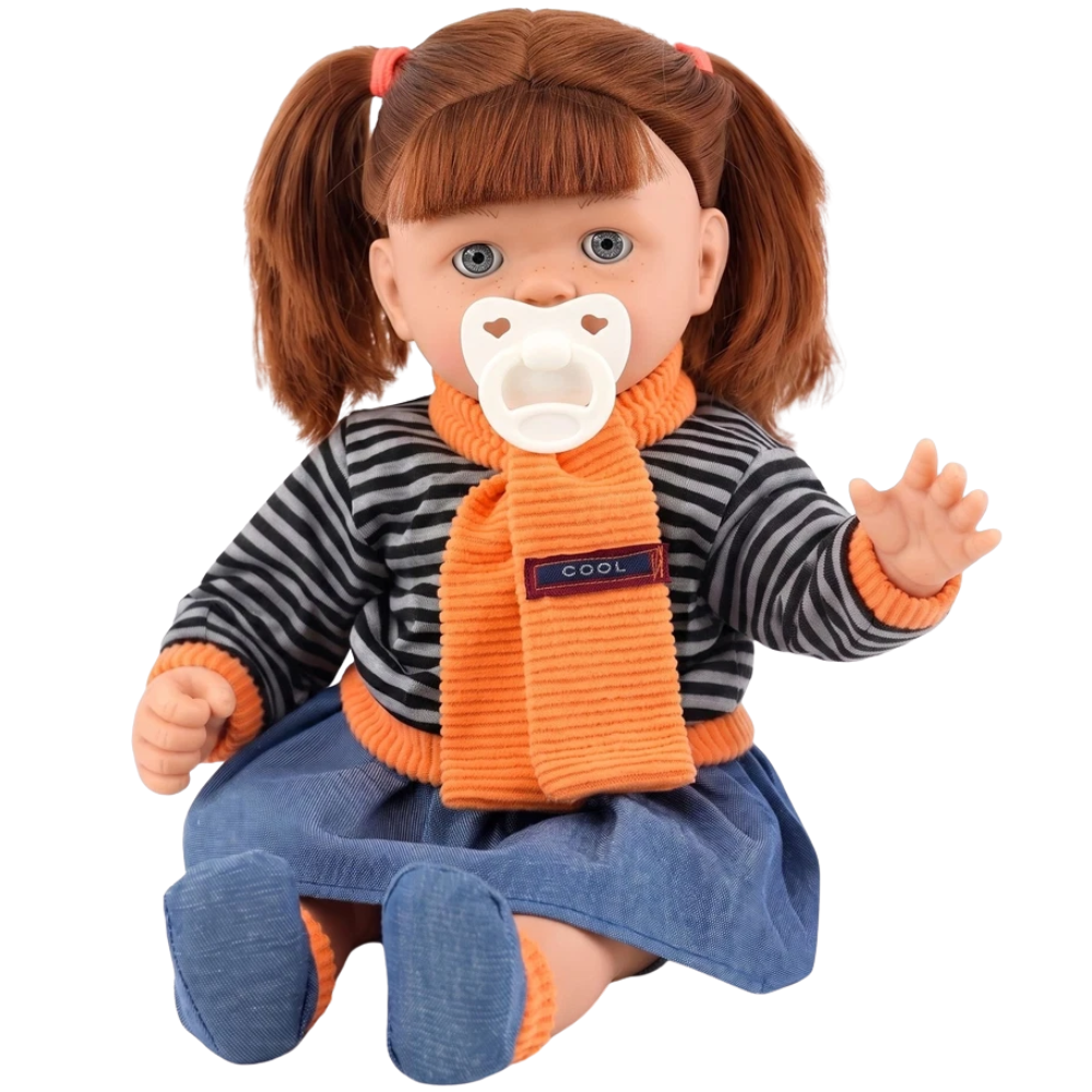 18 Inch Realistic Ginger Baby Doll Soft Body Sleeping Freckles Dummy Sounds Lifelike Toy