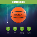 Classic Orange Basketball Size 7 Indoor Outdoor Game Ball for Kids Adults Uninflated