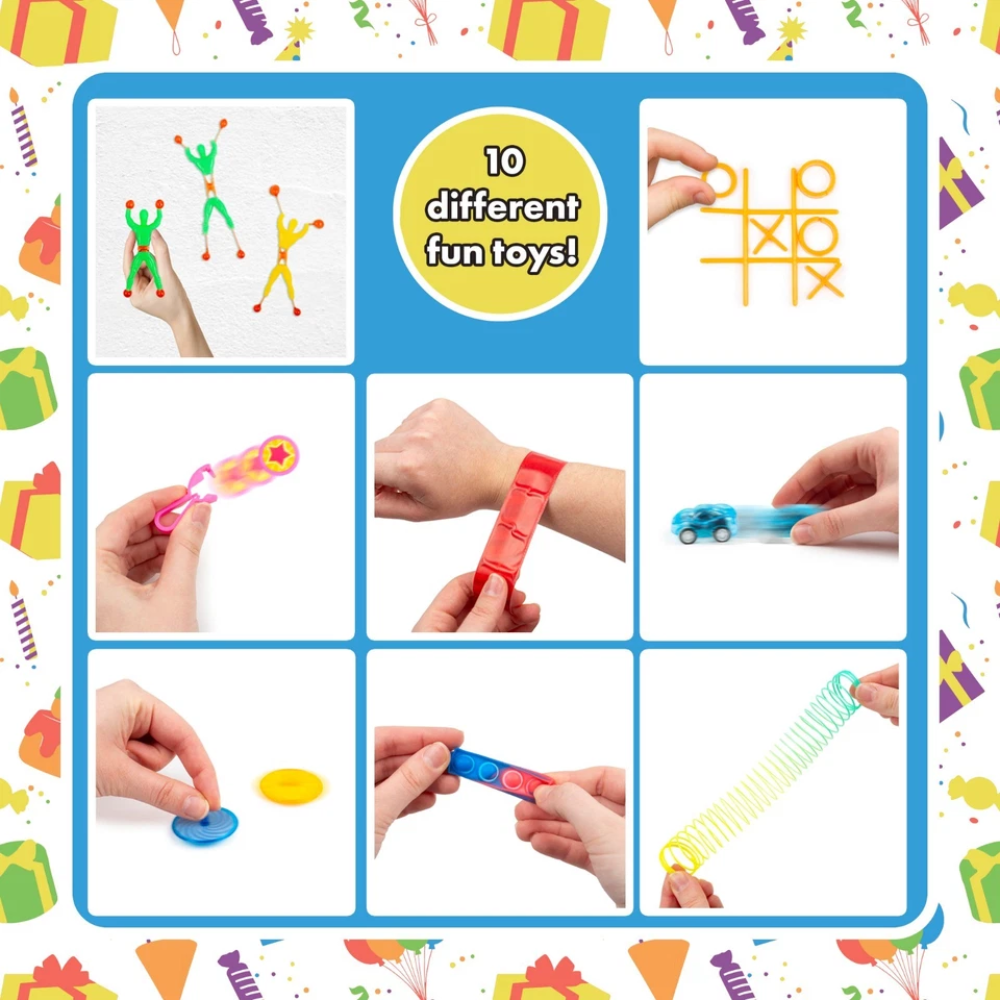 150 Piece Party Bag Filler Box Kids Birthday Party Favour Set Toys & Fun Gift Collection
