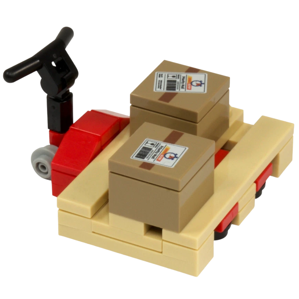 LEGO Pallet Truck with 2 Parcels Cargo Crates Workshop Garage MOC Custom Kit 36pc