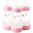 MAM Easy Start Anti-Colic Baby Bottles 260ml 3 Pack Newborn Feeding Bottles 2+ Months