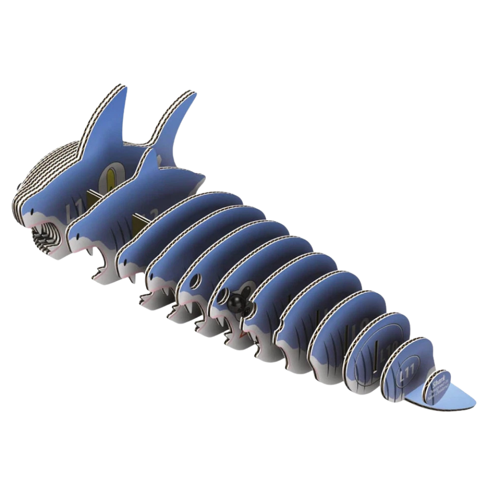 Eugy Shark 3d Craft Cardboard Model Kit Creative Puzzle Toy for Kids Ages 6+ Eco-Friendly Fun