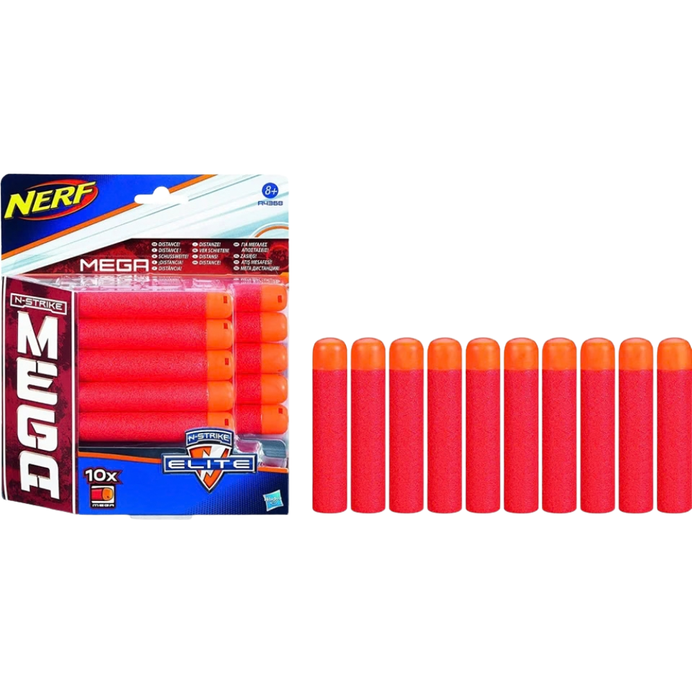 Nerf N-Strike Mega Series 10 Pack Refill Darts Foam Blaster Ammo Kids Toy Hasbro