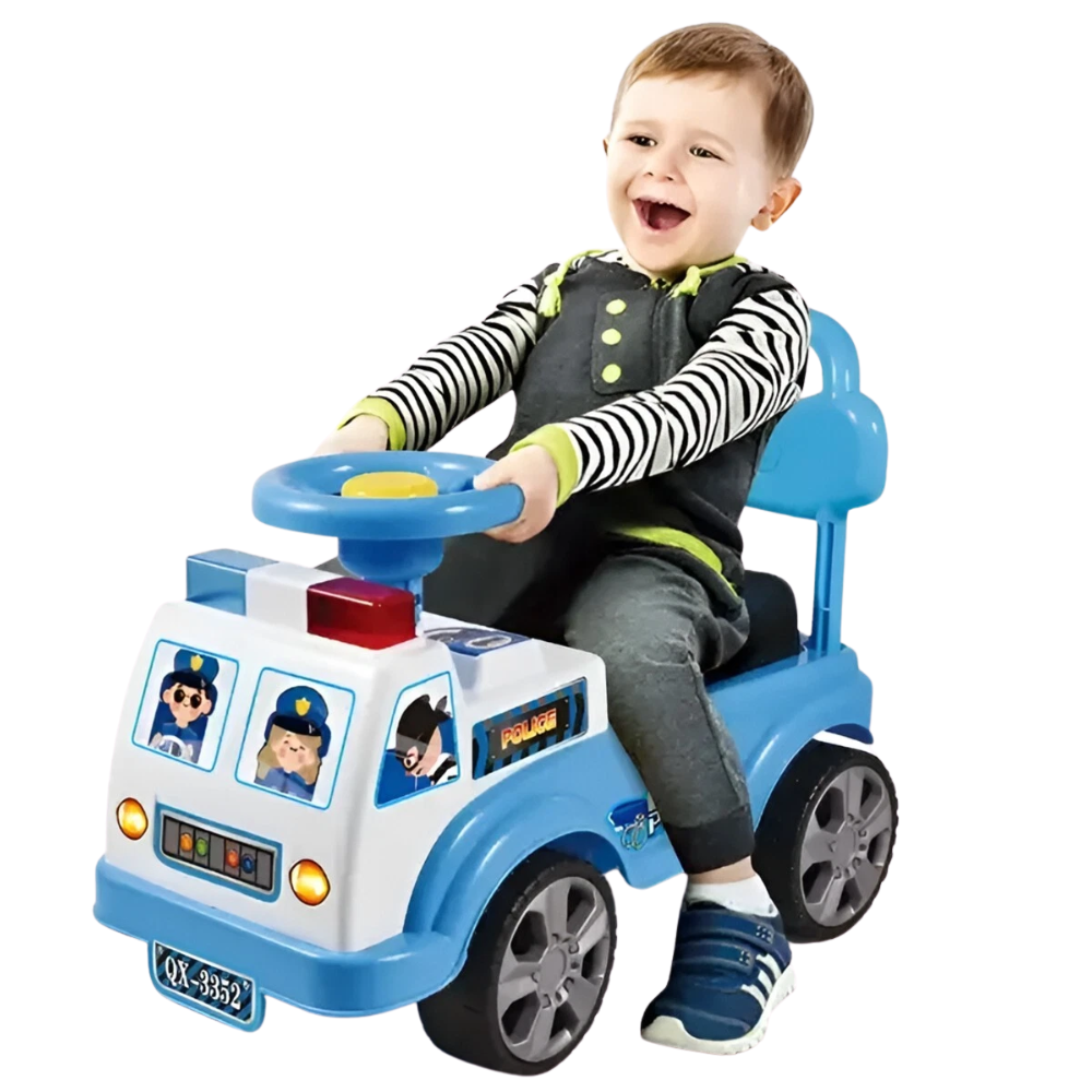 RLS My First Ride-On Police Car for Toddlers with Horn, Storage and 4 Wheels