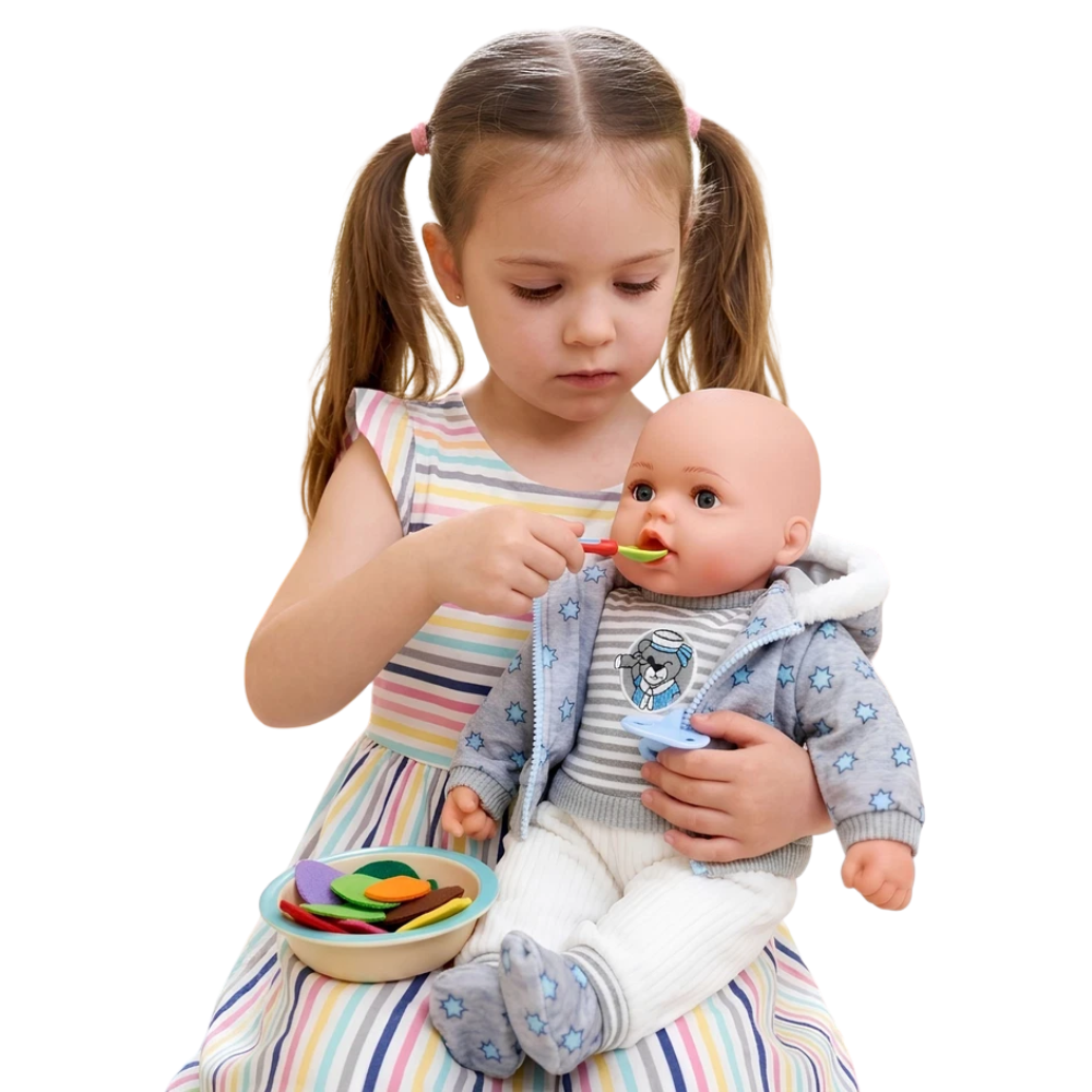 20" Lifelike BiBi Baby Doll for Girls & Boys Dummy Sounds & 2 Sets of Clothes