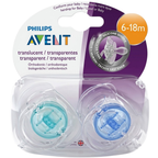 Philips Avent Baby Soothers 2 Pack Orthodontic BPA-Free Silicone Dummies with Hygienic Cap