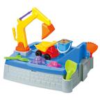 2-in-1 Kids Sand & Water Table Outdoor Garden Play Set with Truck & Crane