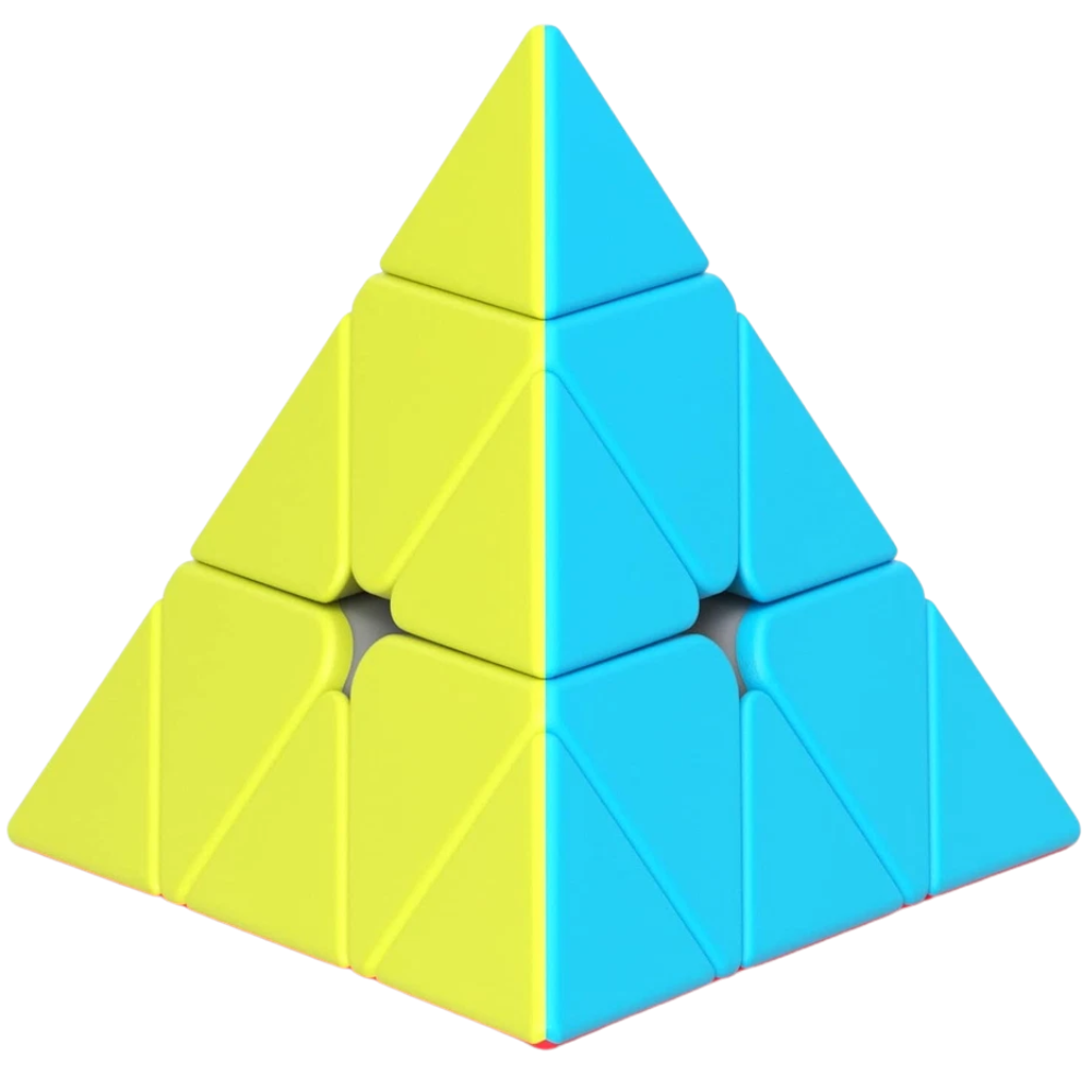 Roxenda 2 Piece Speed Cube Set 3x3 Magic Cube and Pyramid Pyraminx Puzzle for Kids
