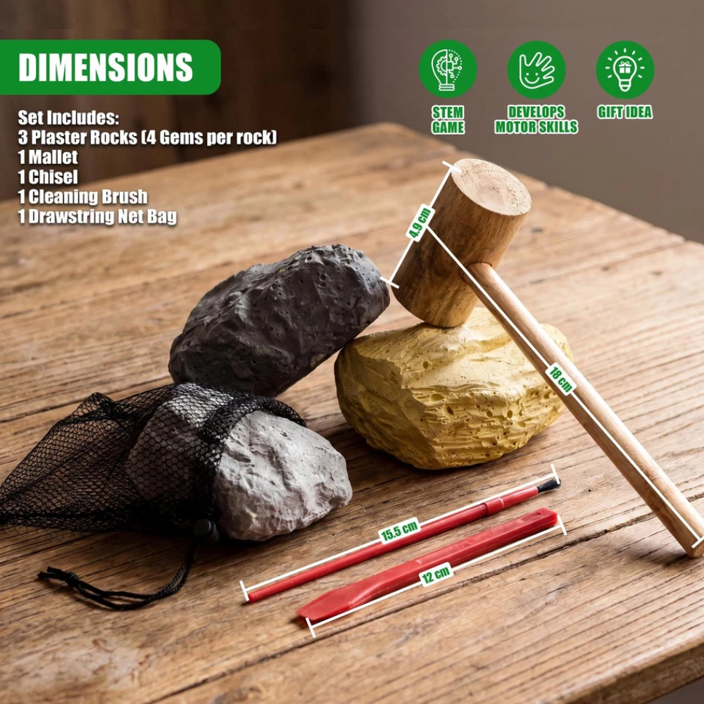 Crystal Digging Kit for Kids Gemstone Excavation Science Toy Set Boys Girls Learning Fun