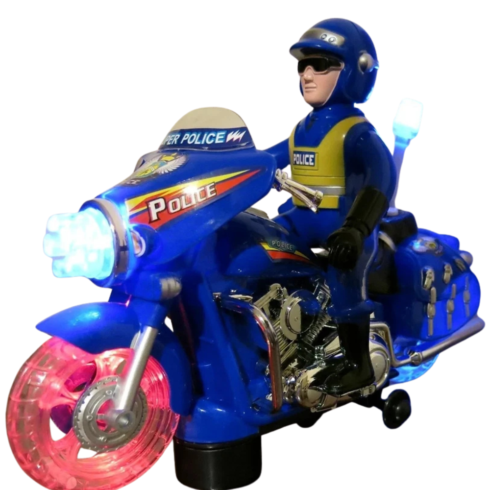 Police Toy Motorcycle Electric Motorbike with Colourful Lights Sirens & Sounds