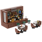 Lego Pub Bar Building Kit 228 Pieces City Modular Moc Custom Printed Accessories
