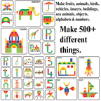 Play Panda Magnetic Shapes Puzzle Type 2 with 58 Pieces, 200 Designs and Board for Kids