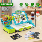 Kids Electronic Cash Register Toy with Lights & Sounds Supermarket Till & Play Food Set