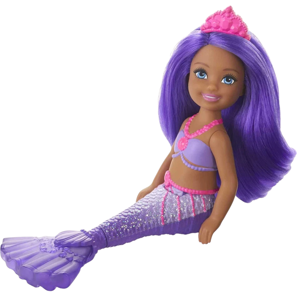Barbie Chelsea Dreamtopia Purple Mermaid Doll 15cm with Glitter Tail Fantasy Kids Toy