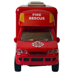 Rescue Fire Department Car Diecast Toy Model Pull Back Action 1:38–1:43 Scale Vehicle