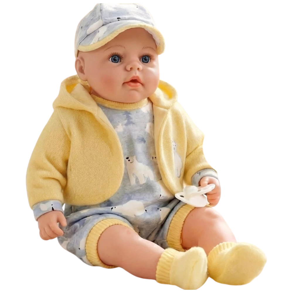 Bibi Doll Sunny 18" Baby Boy Soft Body Lifelike Toy Yellow Clothes Sounds Dummy 18m+ Toy