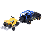 Majorette Jeep Wrangler with Quad Trailer Diecast Model Toy 1:64 Scale Off-Road Vehicle