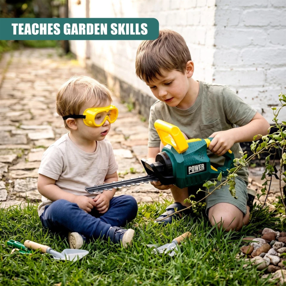 Kids Garden Hedge Trimmer Toy Battery-Powered Lights & Moving Action Garden Tool